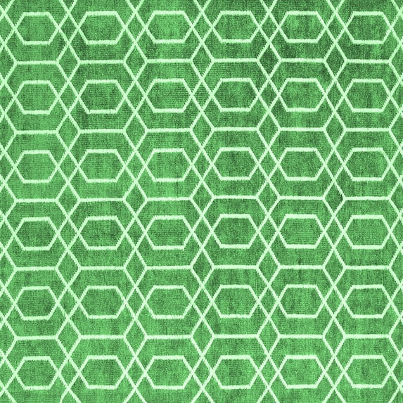 Ahgly Company Indoor Square Abstract Emerald Green Contemporary Area Rugs, 8' Square
