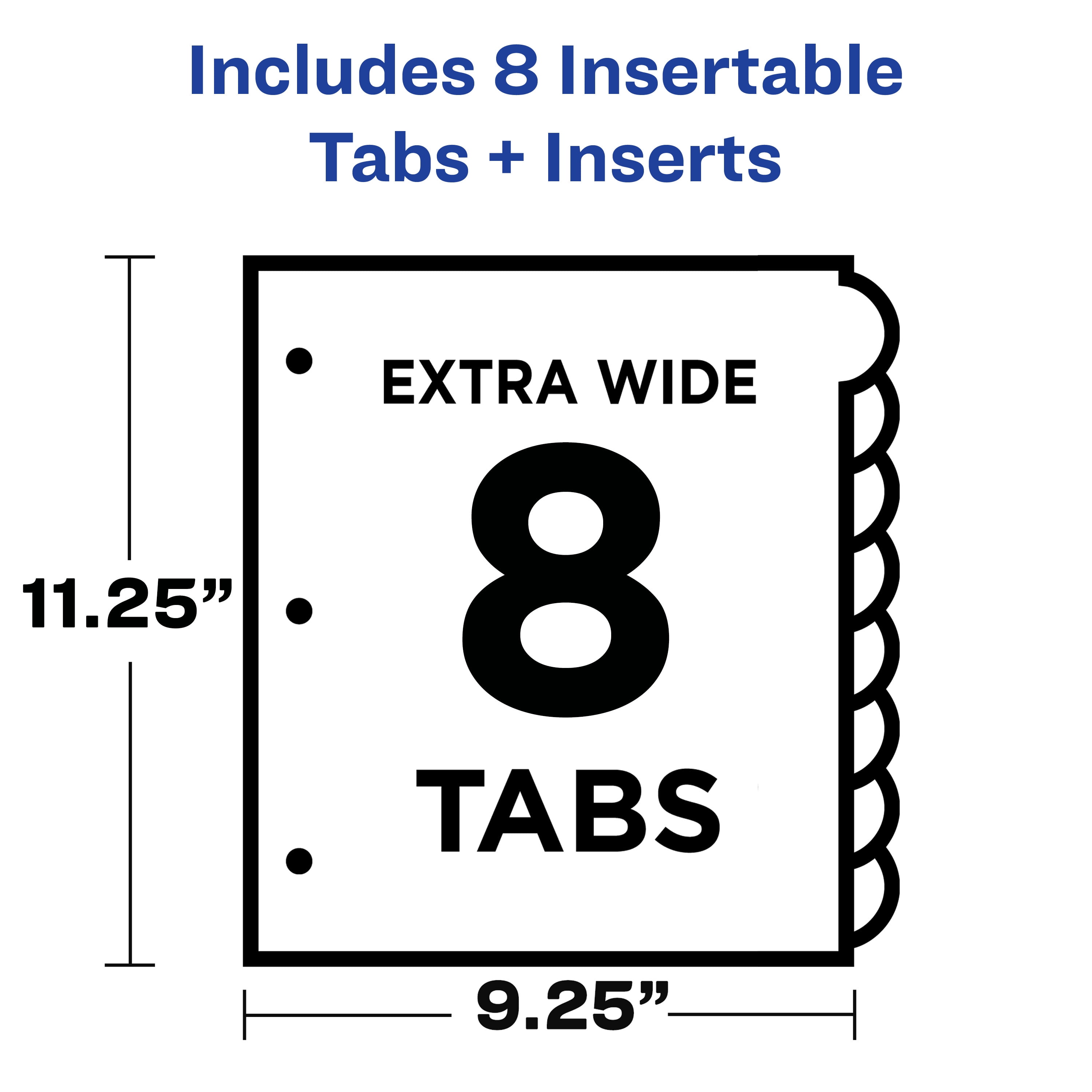 Avery® Plastic Dividers, Insertable Big Tab™, 8-Tab, Color, 1 Set