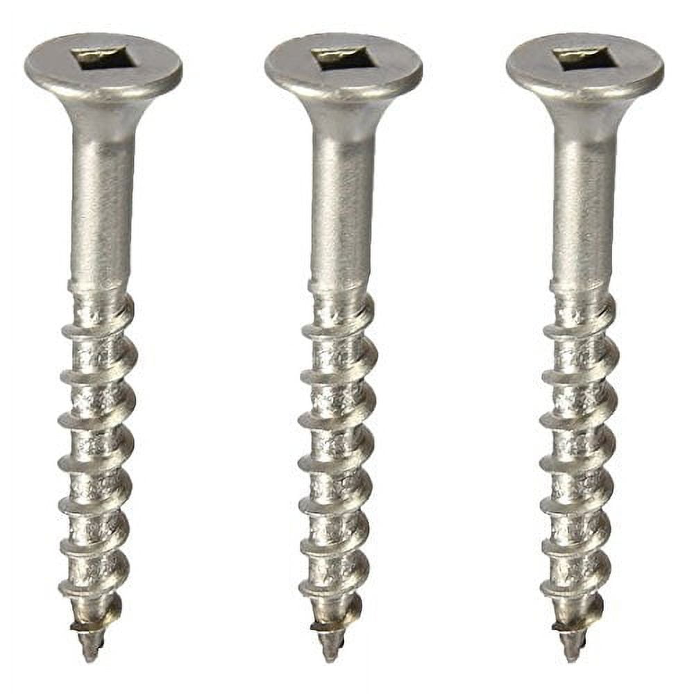 Fastenere Stainless Steel 18-8 Deck Screws - #10 x 1-1/4" (100 Pack) Wood Cutting Point, Square Drive, Partial Thread, Bright Finish for Wood, Exterior, Decking, Composite, Fencing, Type 17 Point