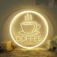 thumbnail image 4 of Coffee Neon Sign Restaurant Neon Light Sign Art Wall Sign for Beer Bar Club Bedroom Windows Glass Hotel Pub Cafe Wedding Birthday Party Gifts 16 x 16 inch, 4 of 8