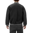 thumbnail image 2 of Men's Classic Two Tone Snap Button College Sports Letterman Varsity Jacket (Black/Black, 6XL), 2 of 3