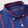 thumbnail image 4 of DDAPJ pyju Mens Striped Long Sleeve Shirts Wrinkle Free Dress Shirt Business Casual Button Down Shirts with Chest Pocket Red L, 4 of 5