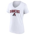 thumbnail image 2 of Women's White Arizona Diamondbacks Team Lockup V-Neck T-Shirt, 2 of 3
