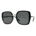 thumbnail image 2 of Womens Square Frame Sunglasses Star Design Corner UV 400 Gold Black, Black, 2 of 4