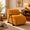 Yellow, variant on MOONMISS Corduroy Accent Chair, Upholstered Lounge Armchair with Solid Wood Armrests & Minimalist Metal Frame for Living Room, Bedroom,Yellow