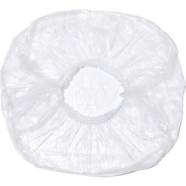 Gorros de ducha desechables, gorro de baño grueso transparente de plástico y gorros de baño impermeables gruesos para tratamiento del cabello, spa, hotel y peluquería, uso doméstico, viaje portát