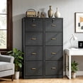 thumbnail image 6 of Fnova 4-Drawer File Cabinet, Tall Filing Cabinet with Lock and Key, Heavy Duty Wooden Vertical Office Storage Organizer for Legal Size/Letter/A4/Files, Home Office, Black, 6 of 16