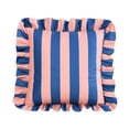 thumbnail image 2 of Throw Pillow Cover, Striped Throw Pillow, Pink and Green Decor, Pillow for Couch, 18X18 in Ruffled Edge Decorative Throw Pillow Cover for Everyday Home Use, 2 of 9