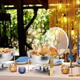 thumbnail image 1 of Eastvita Ensemble de 2 Buffets Ronds de 5 Qt en Acier Inoxydable avec Couvercle, Support, Couvercle en Verre, Serveurs de Buffet, Réchauffeurs pour Fêtes, Mariages, Camping, Dîners, Or, 1 of 4