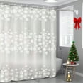 thumbnail image 4 of Christmas Snowflake Shower Curtain, Plastic Bathroom Curtain With Hooks, Waterproof Shower Door Curtain, Festive Xmas Shower Curtain, Holiday Bathroom Decor, Winter Party Supplies, 4 of 6