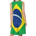 thumbnail image 2 of Brazilian flag Spring Summer Dresses for Women Fashion T-shirt Dress Casual Sleeveless Loose Sundress with Pockets, 2 of 5