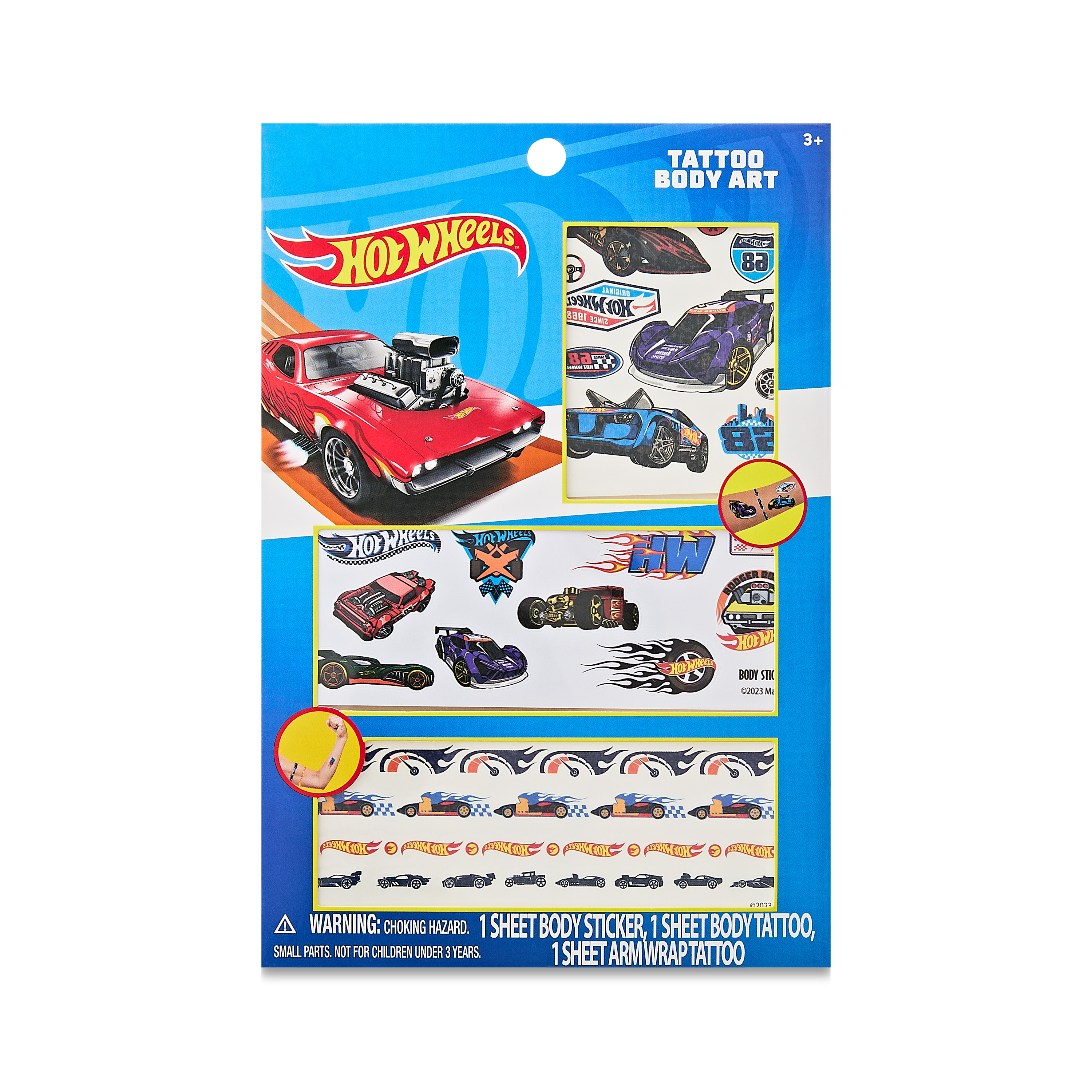 Hot Wheels Body Tattoo Sheet