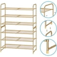 thumbnail image 5 of 3-Tier Stackable Shoe Rack, Expandable & Adjustable Shoe Shelf Storage Organizer, Metal Mesh, Gold$$Home Decor, Kitchen, & Other, 5 of 7