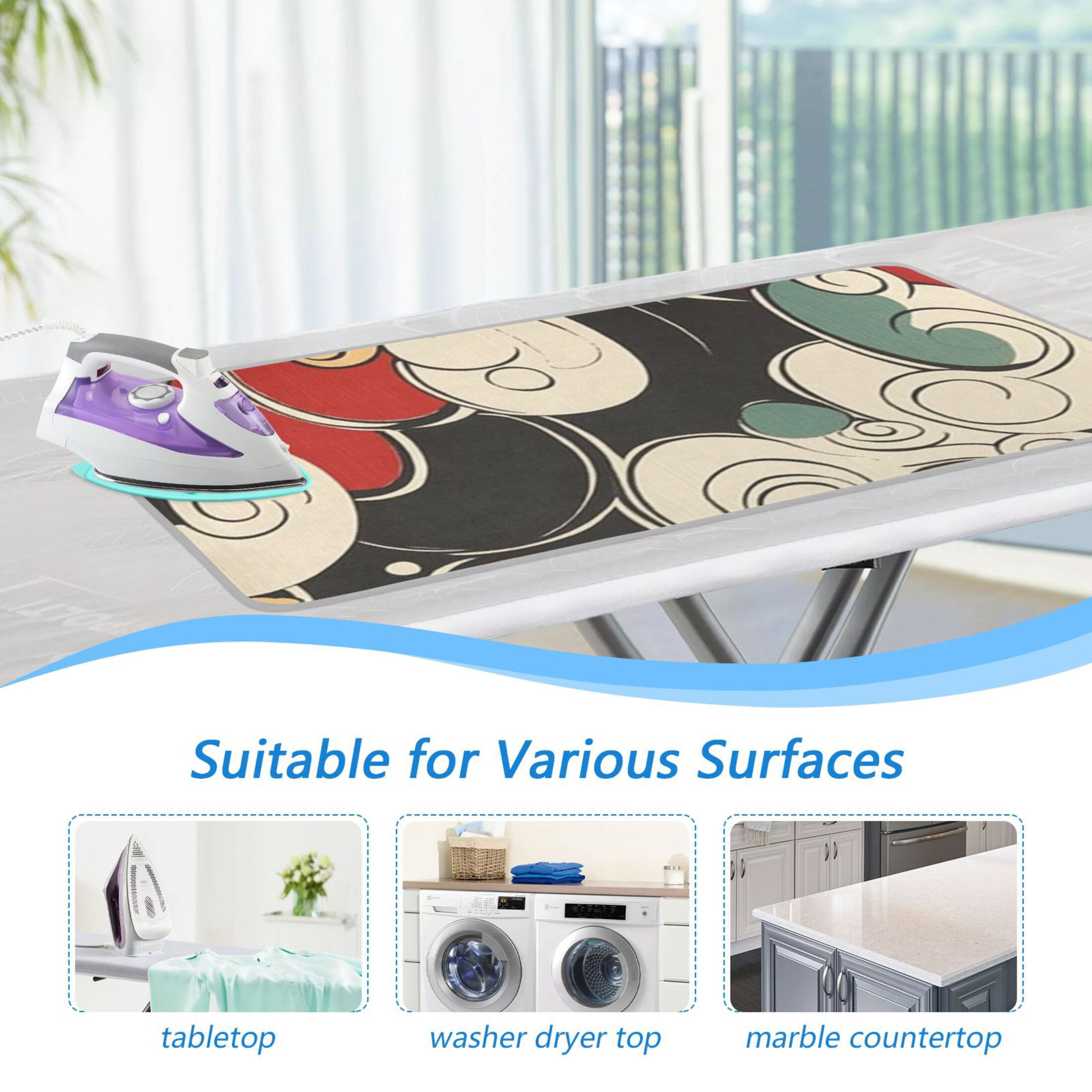 Abstract Clouds Ironing Mat Blanket for Table Top Travel Portable Ironing Board Pad 47.2x27.6 Inch