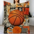 thumbnail image 3 of ONETECH Basketball Blanket and Throws Gifts Throw Blankets Basketball Decor Soft Cozy Plush Warm Flannel Bedding Blanket for Men Boys Kids Adults Couch Travel, 3 of 6