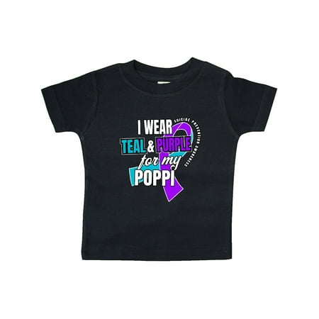 

Inktastic Suicide Prevention I Wear Teal and Purple for My Poppi Gift Baby Boy or Baby Girl T-Shirt