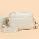 thumbnail image 4 of Bolsos Cruzados Bolso De Viaje Para Mujer, Bandolera Con Correa Ancha A La Moda, Bandolera Sencilla (Blanco), 4 of 8