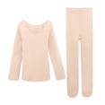 thumbnail image 4 of Toddler Girl Outfits Slim Fit Solid Print Long Sleeve Crew Neck Top And Trousers 2 Piece Base Layer Baby Girls' Clothing Sets 3 Years-5 Years, 4 of 5