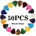thumbnail image 1 of WWS-Guitar Picks Thin Light Soft Gauge Assorted Pearl Variety Sampler Pack Celluloid - 50 Pcs Colorful - Plectrums for Gift Acoustic Guitar, Bass and Electric Guitar - 0.46mm, 1 of 4