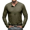 thumbnail image 2 of Honeeladyy Mens Long-Sleeve Lightweight Crewneck Top #Tc-Army Green-M, 2 of 6