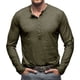 thumbnail image 1 of Blusas y camisas de manga larga con cuello redondo para hombre, blusas casuales de moda de color liso de manga larga, blusas transpirables para hombre, 1 of 6