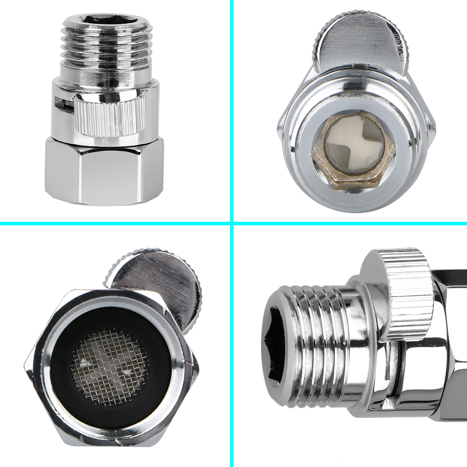 1//2/" Full Brass Flow Quick Control Shut-OFF Valve Shower Head Water Saver Q3W9