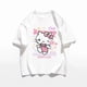 thumbnail image 1 of Camiseta de Hello Kitty Sanrio para mujer, Tops de algodón con estampado de dibujos animados Kawaii, camisas de gran tamaño con cuello redondo, ropa de calle, Top de empalme, 2024, 1 of 6