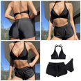 thumbnail image 2 of ZPAQI 3PCS Women Triangle Bikinis Bathing Suits with Beach Shorts, 2 of 20