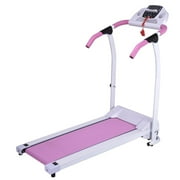 2019 New Universal Electric 800W Folding Treadmill Motorized Power Fitness Running Machine with Mobile Phone Holder (Pink)