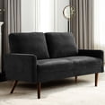 thumbnail image 3 of Modern Velvet , Chic 2 Seater Couch With Vintage Flair For Home Decor Living Room Couch, , Black, 3 of 3