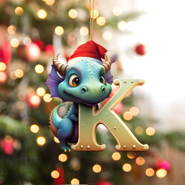 Xihbxyly Colgante Navideño de Dinosaurio, Adorable Adorno para Amantes de Los Perros, Ideal para El Árbol de Navidad, Regalo para Amantes de Los Perros, Decoración Caprichosa para El Hogar, Acrílico