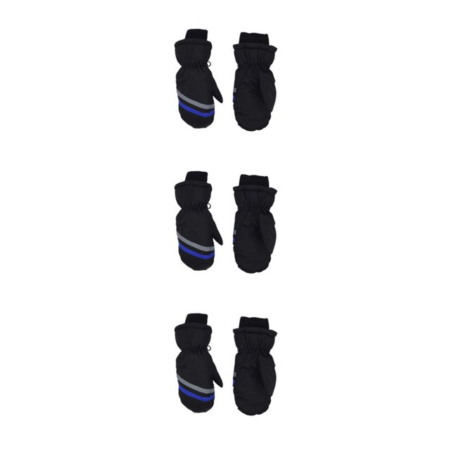 Toystoory 3 pares de manoplas impermeables para niños fáciles de combinar negro METRO 3Conjunto
