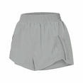 thumbnail image 5 of COMVALUE Womens Running Shorts with Zipper Pockets 3"/5" High Waisted Athletic Gym Workout Shorts for Women with Liner Light Gray L, 5 of 5