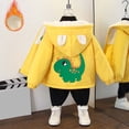 thumbnail image 2 of Gubotare Boys Jackets Toddler Boys Girls Fleece Jacket Winter Warm Stand Collar Zip Up Coat Solid Loose Lightweight Outwear with Pocket Size 1T 2T,(Yellow 1-2 Years), 2 of 4