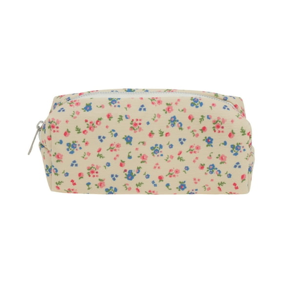 Unique Bargains 1 Pc Floral Print Style Drawstring Makeup Bag for Vacation Yellow Polyester
