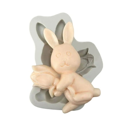 

Rabbit Shape Cake Decoration Moulds Soft and Easy to Use No Odor Mould for Christmas Cake Decoration Tool A