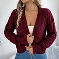 thumbnail image 6 of Fewfanhot Cardigan for Women Long Sleeve Open Front Knitted Crop Cardigan Drop Shoulder Knit Bolero Shrug Sweater, 6 of 9