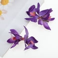 thumbnail image 4 of Unique Bargains Christmas 2 Pcs Hair Clip Grace Simulation Phalaenopsis Double Flowers Duckbill Clip Purple, 4 of 4