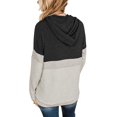 thumbnail image 4 of Women's Color Block Hoodies Fall Long Sleeve Sweatshirt Casual Drawstring Pullover Tops Striped Tunic Shirts, 4 of 5