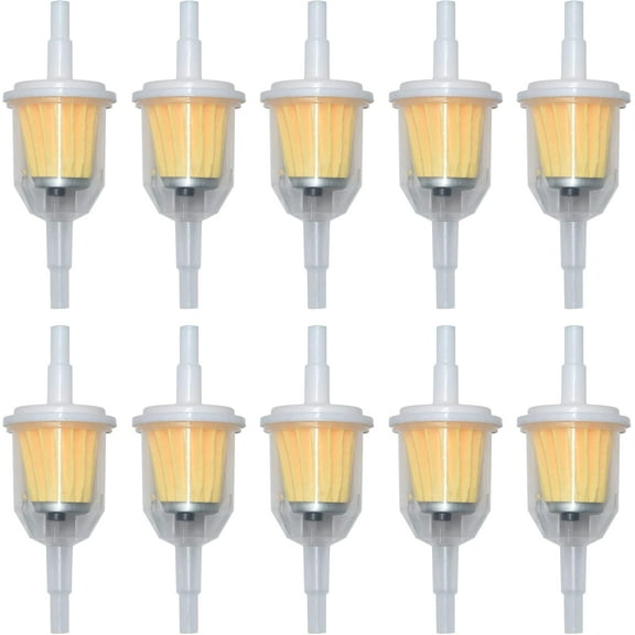 Universal Gas Inline Fuel Filters with Magnet for Motorcycle ATV Quad Go Karts Accessories 1/4 Inch x 5/16 Inch (Pack of 10)