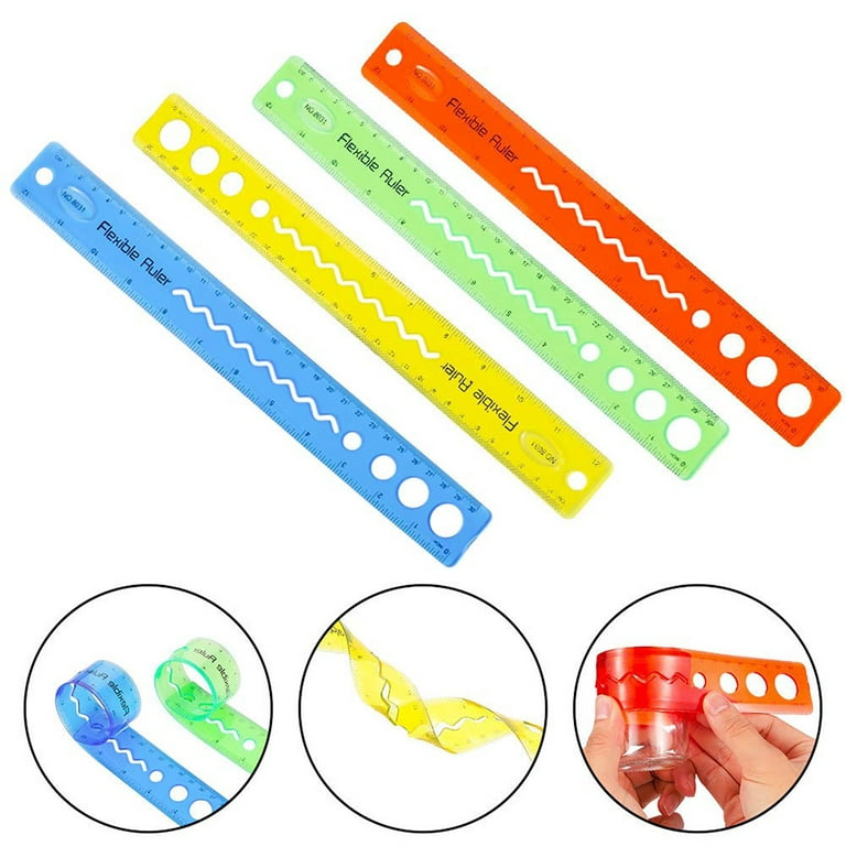 Wiueurtly Flexible Rulers 12 Inch Student Transparent Rulers for School  Rulers for Student Shatterproof Rulers Office Ruler Straight Soft Ruler,  Dual Side Rulers 