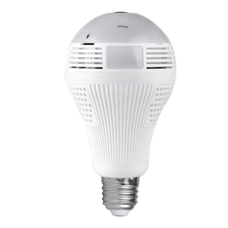 Security Cameras Infrared 360°Bulb Camera Security Mini Wireless Lamp Cameras Fisheye Panoramic Bulb HD 1080P Infrared WIFI Network Remote Monitor ()