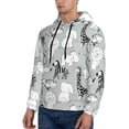 thumbnail image 3 of Pofeuu African Animals Print Mens Casual Hooded Collar Drawstring Hoodies Pullover Sweatshirts Casual Long Sleeve Shirts-Medium, 3 of 7
