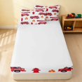 thumbnail image 4 of Erosebridal Fire Truck Zipper Queen Comforter Set with Fitted Sheet and 2 Pillowcases, Firefighter Zipper Bedding Set, White Red, 4 of 7