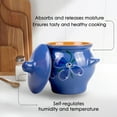 thumbnail image 4 of Clay Cooking Pot with Lid Handmade Borisov Stewing Stoneware Ramekin (blue) 22 fl oz Clay Cookware, 4 of 11