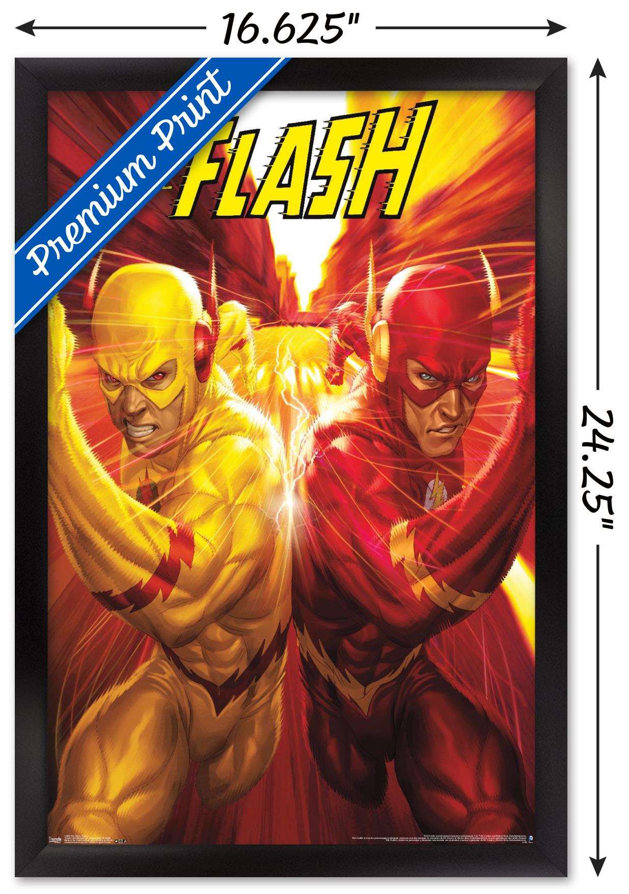 DC Comics - The Flash and The Reverse Flash - Race Wall Poster, 14.725" x 22.375", Framed
