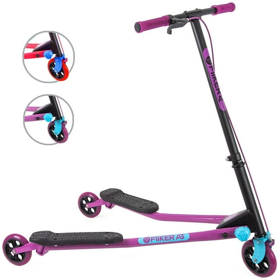 Yvolution Y Fliker Air A3 Kids Drifting Scooter for Boys and Girls Ages 7  Years (Red)