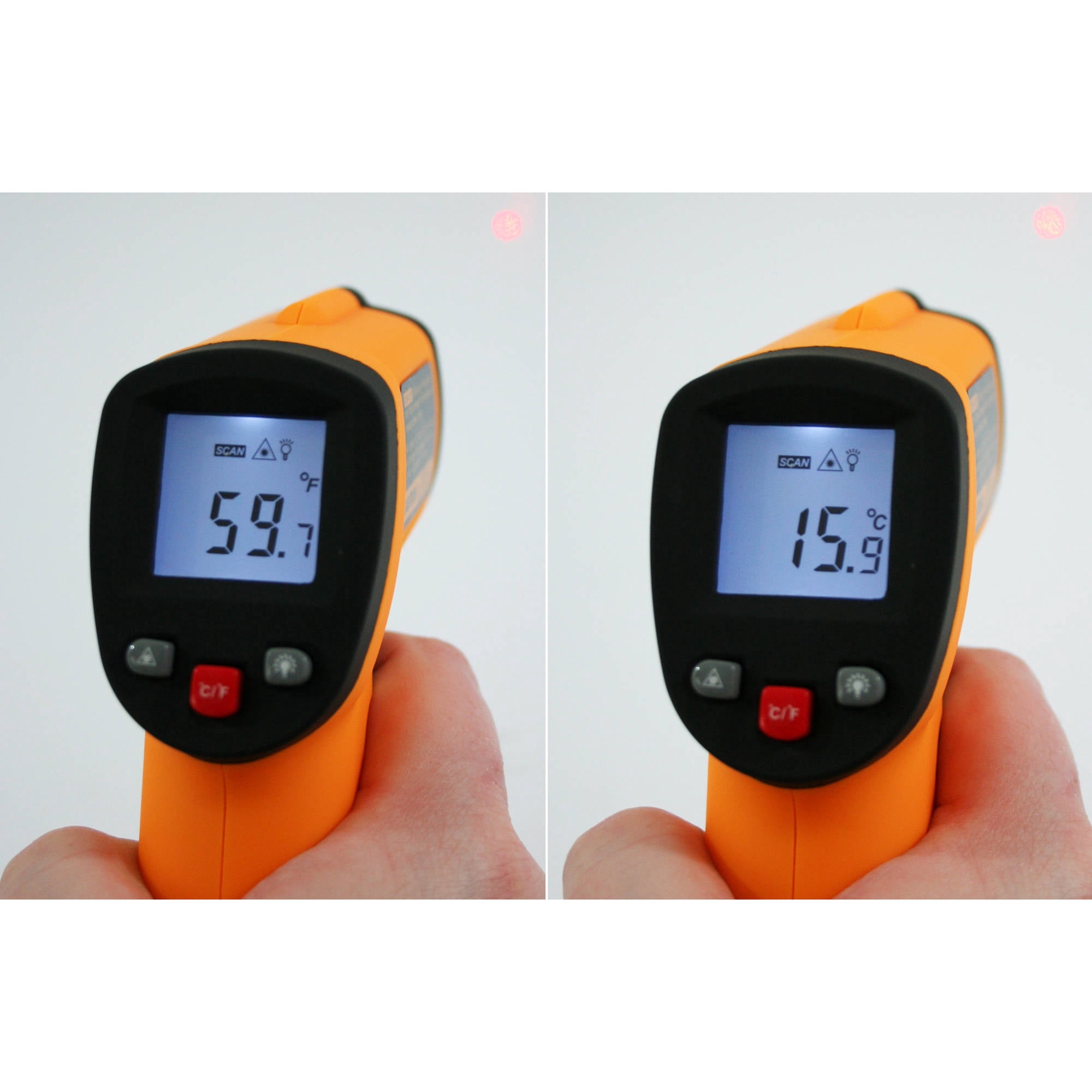 Pro-Series Non-Contact Infrared Thermometer, Battery Powered, Lightweight, With LCD Display