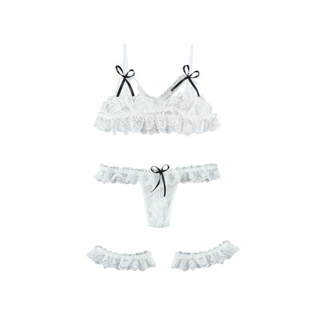 

Women Sexy Lingerie Set Nightwear See-Through Hollow Mesh Bra