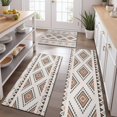 thumbnail image 2 of Brown Triangular Geometric Pattern Kitchen Rugs Sets Of 3,Kitchen Runner Rugs Non Skid Washable,Decorative Kitchen Floor Mats for Kitchen,Sink,Laundry,17"x30"+ 17"x47" + 17"x59", 2 of 6